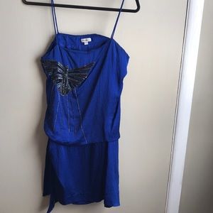 🌌Foley + Corinna royalblue beaded butterfly dress
